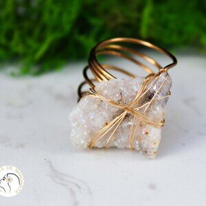New custom made ring wire wrapped semi precious stones